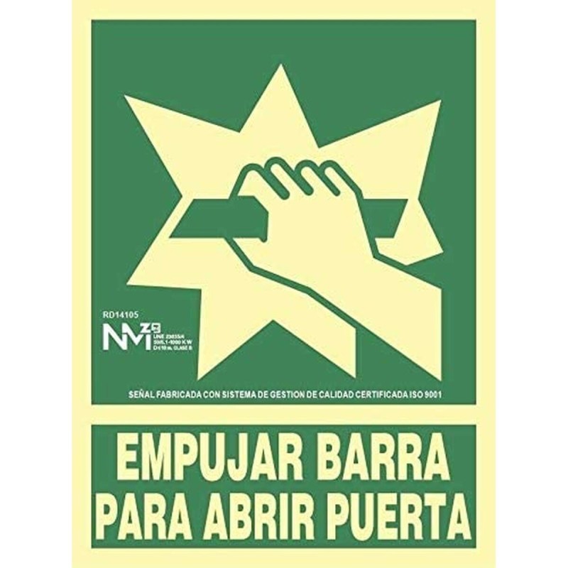 Panneau Normaluz Empujar barra para abrir puerta PVC (22,4 x 30 cm) - Acheter à 7,81 € seulement chez Collector's Boutique