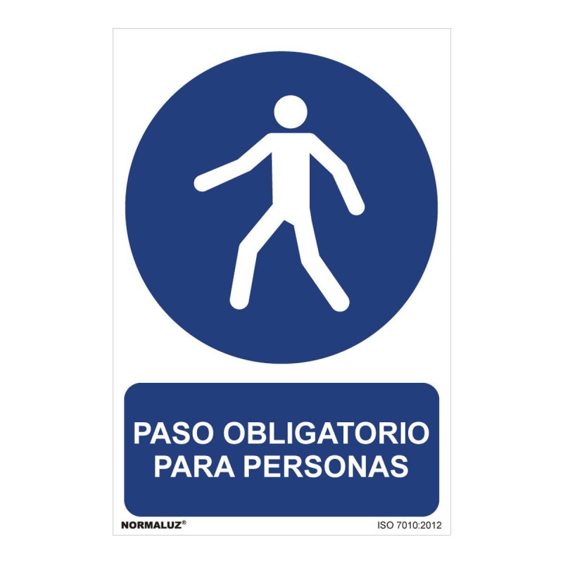 Panneau Normaluz Paso obligatorio para personas PVC (30 x 40 cm) - Acheter à 3,90 € seulement chez Collector's Boutique