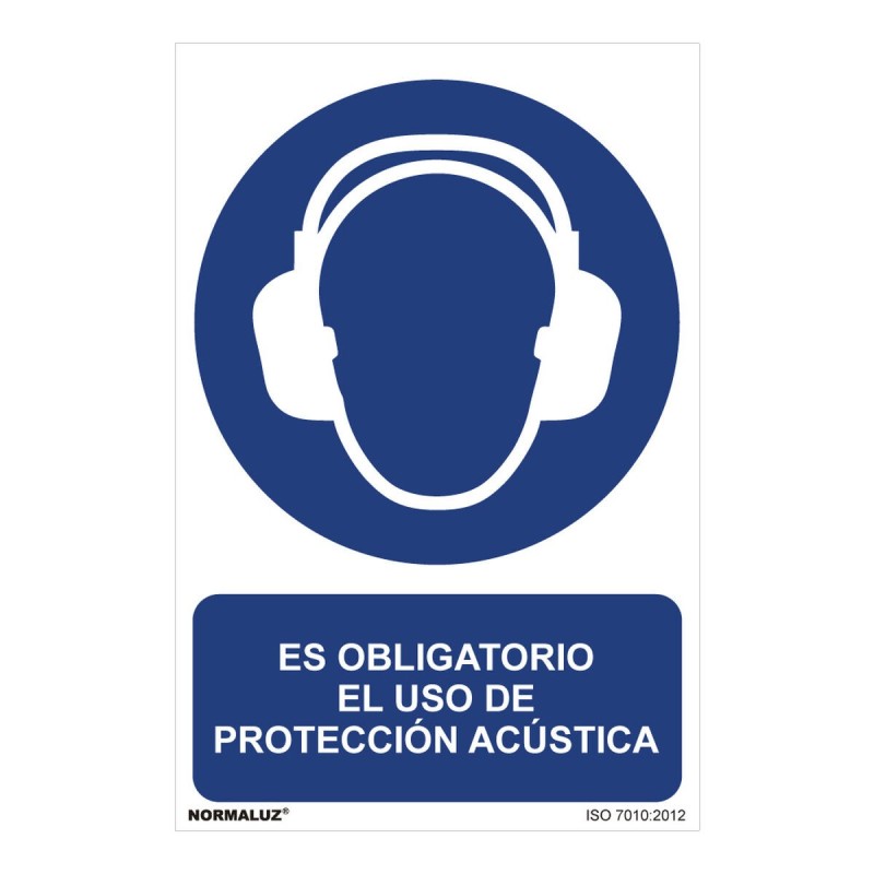 Panneau Normaluz Paso obligatorio el uso de protección acústica PVC (30 x 40 cm) - Acheter à 3,90 € seulement chez Collector's B