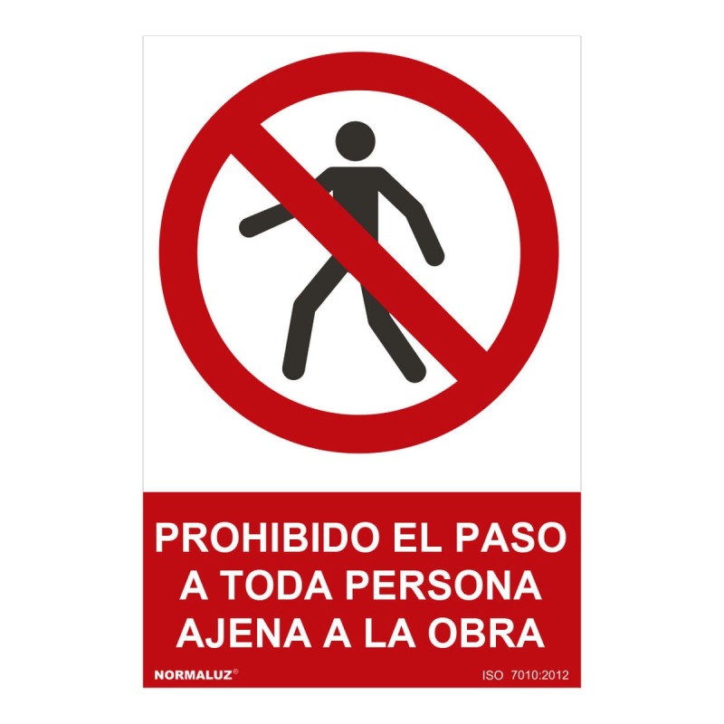 Panneau Normaluz prohibido el paso a toda persona ajena a la obra PVC (30 x 40 cm) - Acheter à 4,42 € seulement chez Collector's