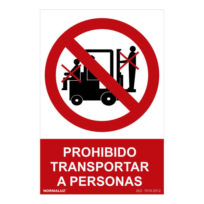 Panneau Normaluz Prohibido transportar a personas PVC (30 x 40 cm) - Acheter à 4,42 € seulement chez Collector's Boutique