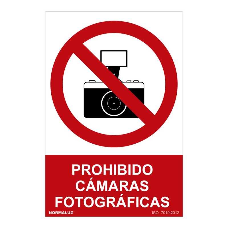 Panneau Normaluz Prohibido cámaras fotográficas PVC (30 x 40 cm) - Acheter à 4,42 € seulement chez Collector's Boutique