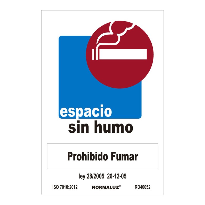 Panneau Normaluz Espacio sin humo, prohibido fumar PVC (30 x 40 cm) - Acheter à 4,42 € seulement chez Collector's Boutique