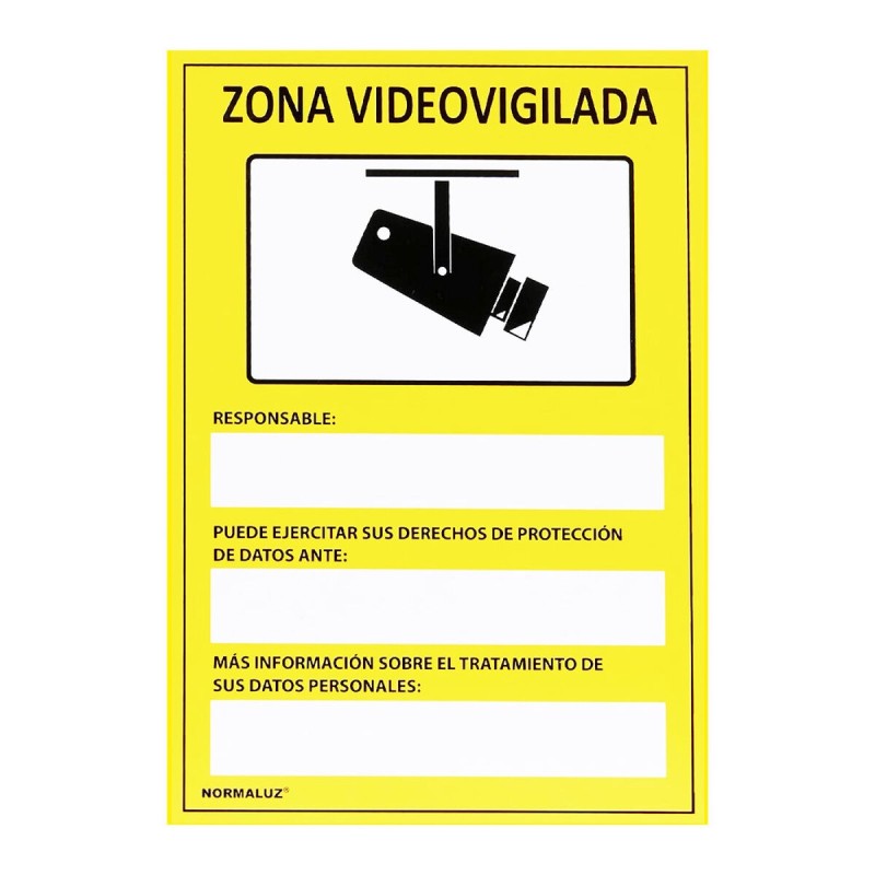 Panneau Normaluz Zona videovigilada PVC (15 x 20 cm) - Acheter à 1,58 € seulement chez Collector's Boutique