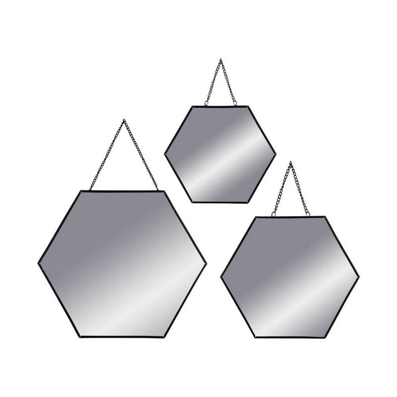 Ensemble de miroirs Atmosphera 36005 Hexagonal Noir - Acheter à 15,22 € seulement chez Collector's Boutique