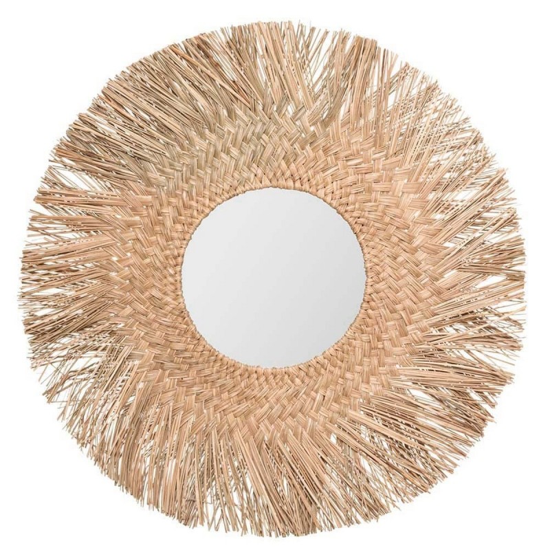 Miroir mural Atmosphera Jungly Rond Naturel Joncs (Ø 80 cm) - Acheter à 41,74 € seulement chez Collector's Boutique